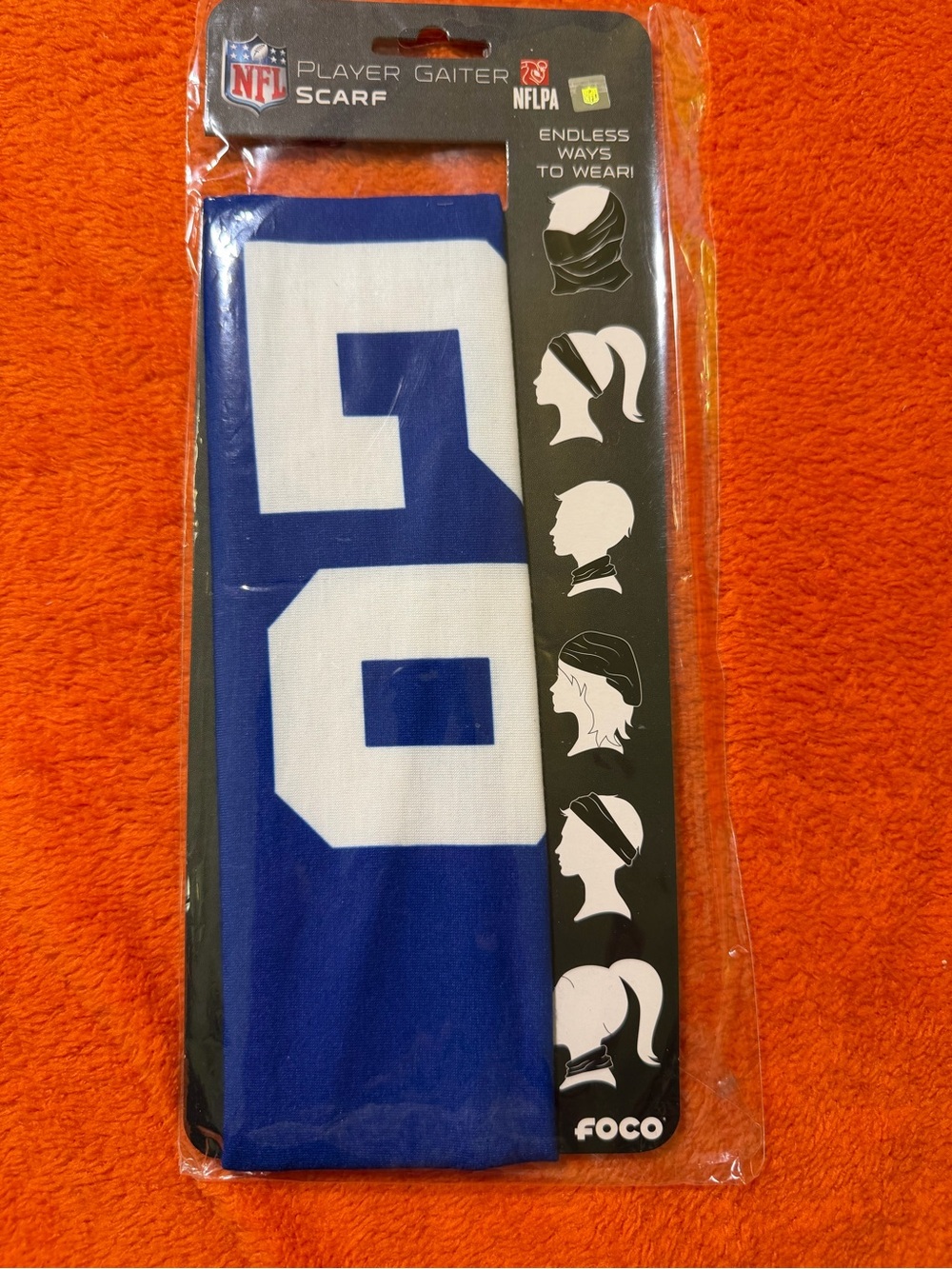 FOCO New York Giants NFL Gaiter Scarf Blue White Neck Face Cover New Sealed